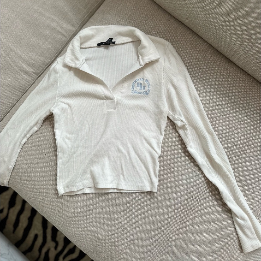 BEVERLY HILLS Club Long Sleeve Collar Top